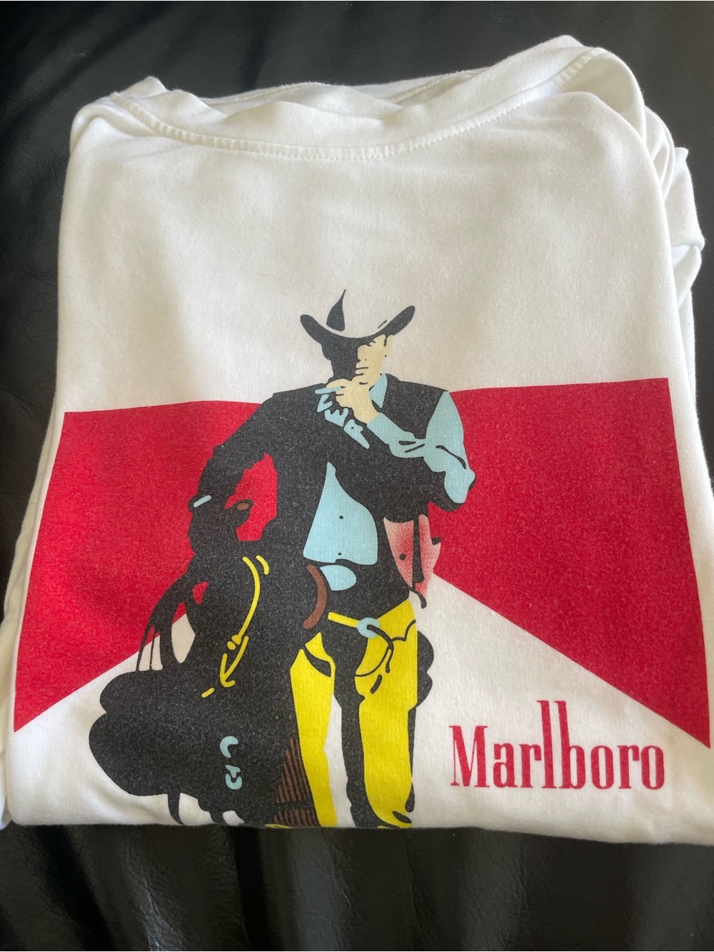 Marlboro White Graphic Hoodie with Red Accent